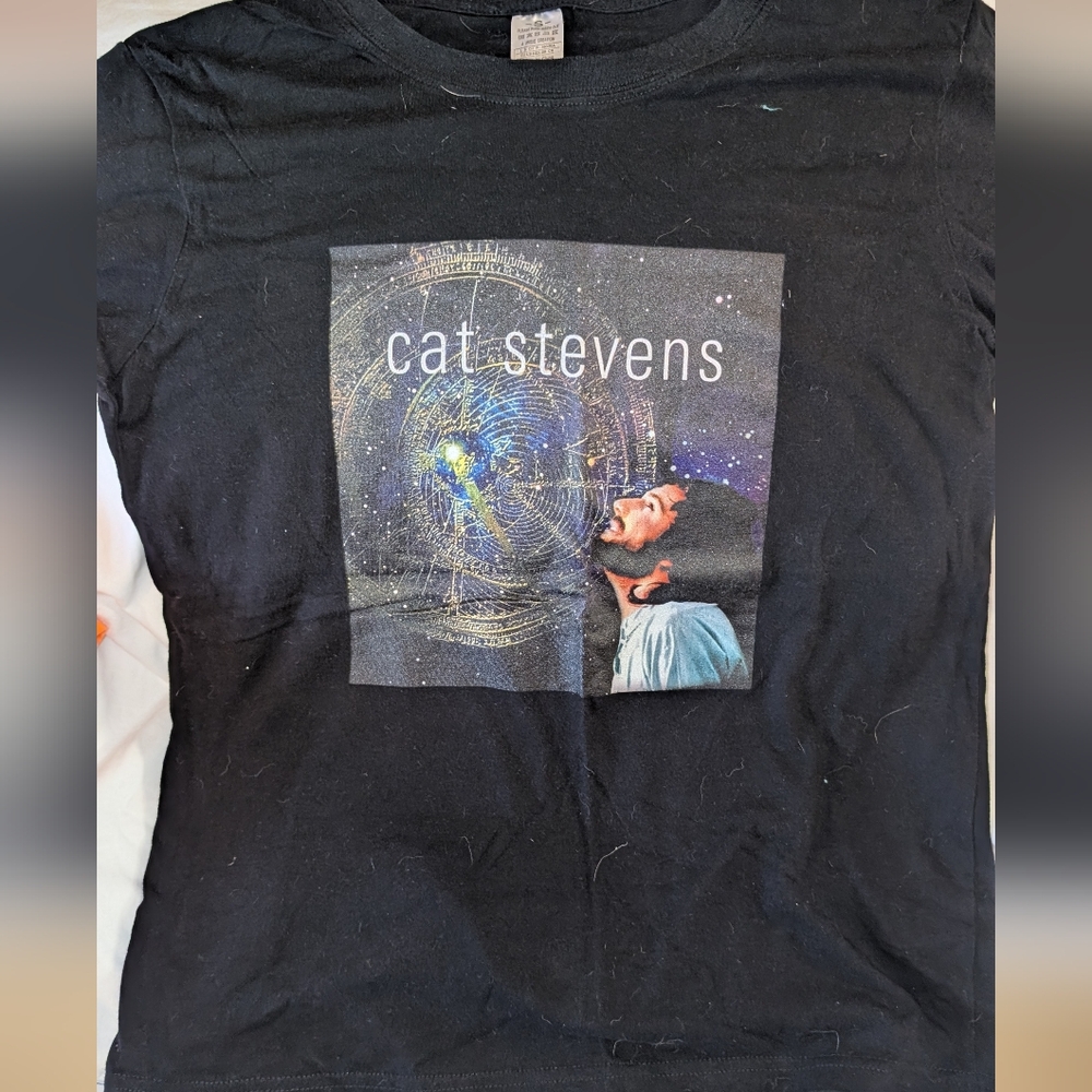 Black Cat Stevens Graphic T-Shirt Size Small